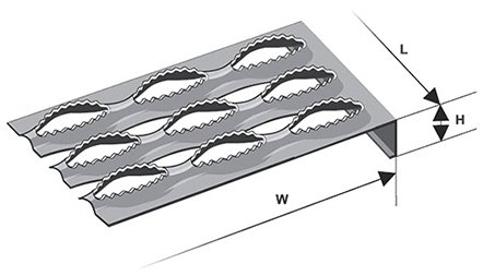 Example of perforated sheet grating